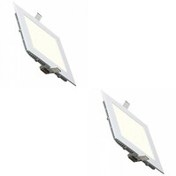 LED Downlight Slim 2 Pack - Inbouw Vierkant 15W Natuurlijk Wit LED Downlight Slim 2 Pack - Inbouw Vierkant 15W Natuurlijk Wit