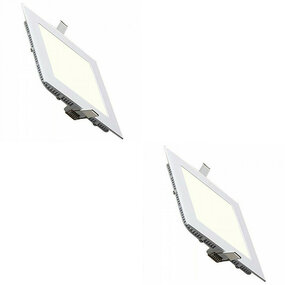 LED Downlight Slim 2 Pack - Inbouw Vierkant 9W Natuurlijk Wit LED Downlight Slim 2 Pack - Inbouw Vierkant 9W Natuurlijk Wit