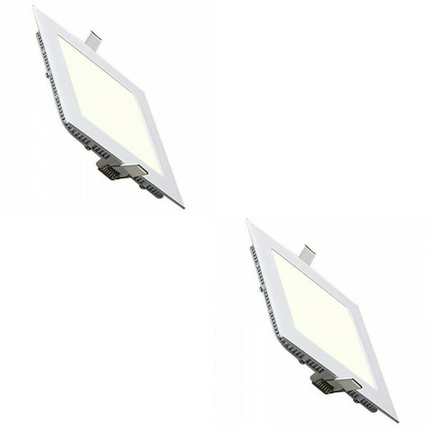 HLW LED LED Downlight Slim 2 Pack - Inbouw LED Downlight 9W Vierkant Natuurlijk Wit 4200K