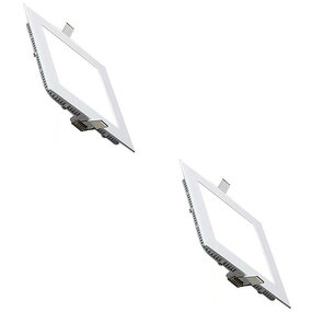LED Downlight Slim 2 Pack - Inbouw 9W Koud Wit 6000K LED Downlight Slim 2 Pack - Inbouw 9W Koud Wit 6000K