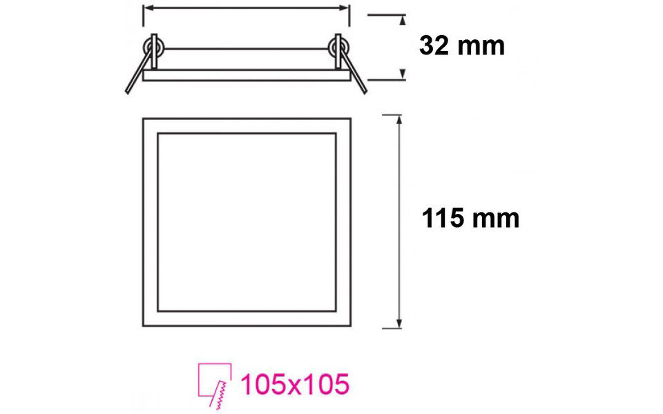 HLW LED Inbouw LED Downlight Slim 6W - Vierkant Mat Wit, Koud Wit 6000K