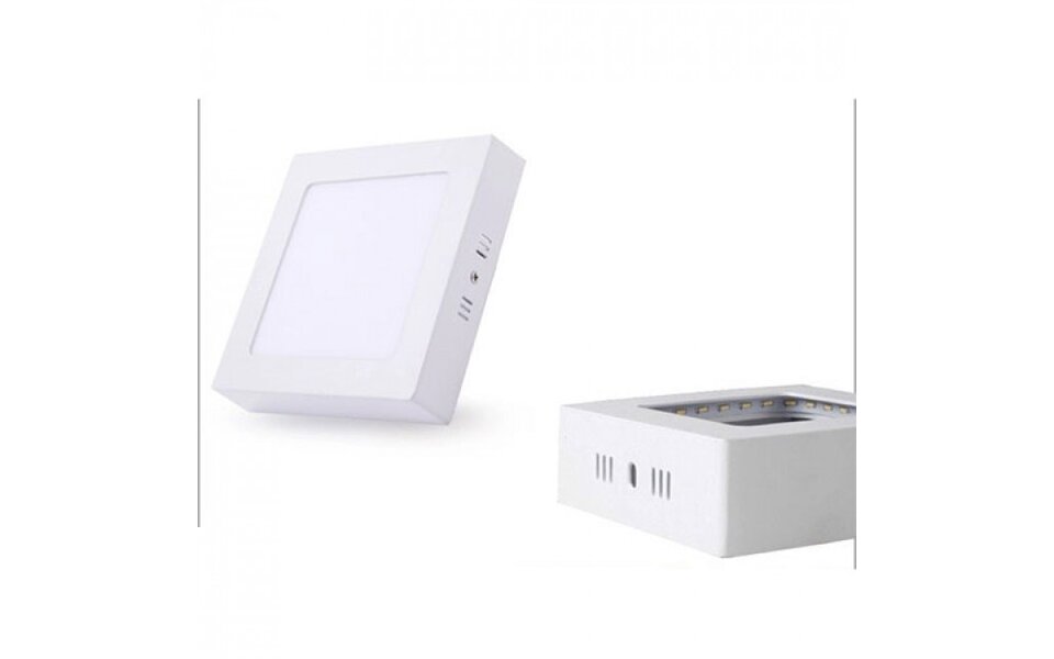 HLW LED LED Downlight 6 Pack - Opbouw Vierkant 18W LED lamp, Helder Koud Wit 6000K