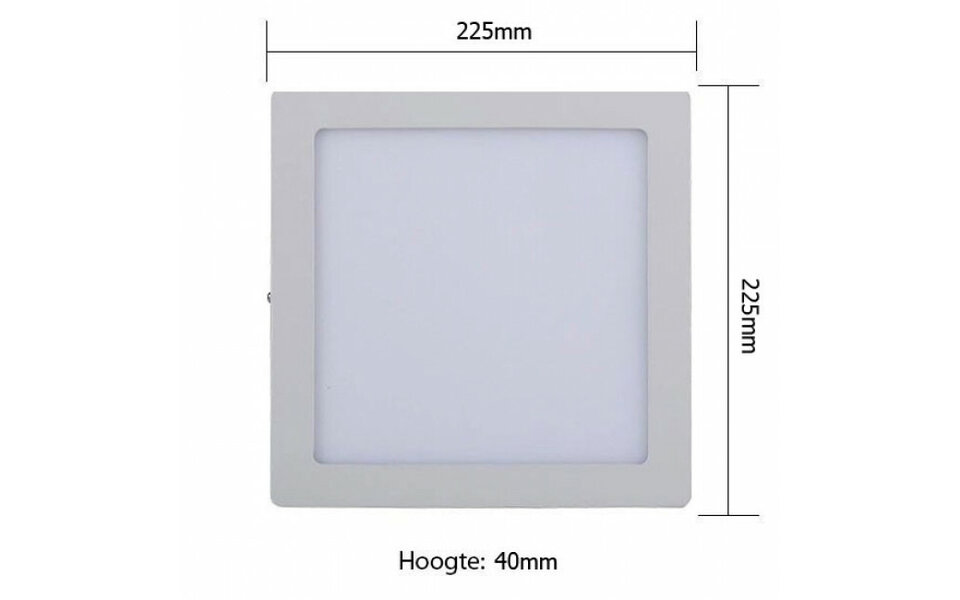 HLW LED LED Downlight 6 Pack - Opbouw Vierkant 18W LED lamp, Helder Koud Wit 6000K