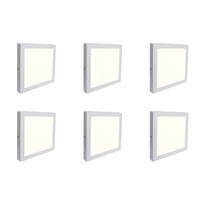 LED Downlight 6 Pack - Opbouw Vierkant 12W Natuurlijk Wit 4200K