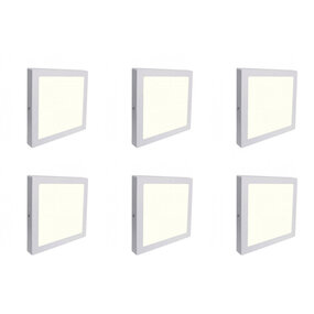 LED Downlight 6 Pack - Opbouw Vierkant 12W Natuurlijk Wit 4200K LED Downlight 6 Pack - Opbouw Vierkant 12W Natuurlijk Wit 4200K
