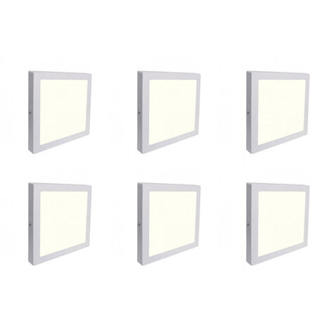 LED Downlight 6 Pack - Opbouw Vierkant 12W LED Lamp Natuurlijk Wit 4200K 170mm LED Downlight 6 Pack - Opbouw Vierkant 12W LED Lamp Natuurlijk Wit 4200K 170mm