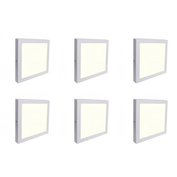 HLW LED LED Downlight 6 Pack - Opbouw Vierkant 12W LED Lamp Natuurlijk Wit 4200K 170mm HLW LED LED Downlight 6 Pack - Opbouw Vierkant 12W LED Lamp Natuurlijk Wit 4200K 170mm