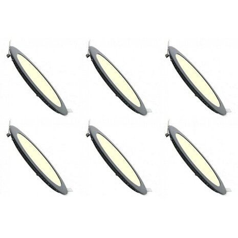 HLW LED LED Downlight Slim 6 Pack - Inbouw Dimbaar 6W LED Lamp Warm Wit 2700K