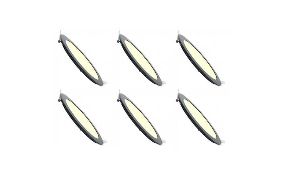 HLW LED LED Downlight Slim 6 Pack - Inbouw Dimbaar 6W LED Lamp Warm Wit 2700K HLW LED LED Downlight Slim 6 Pack - Inbouw Dimbaar 6W LED Lamp Warm Wit 2700K