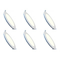 LED Downlight Slim 6 Pack - Inbouw Rond Ø120mm 6W LED lamp Natuurlijk Wit