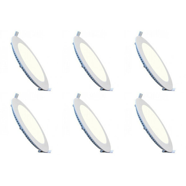HLW LED LED Downlight Slim 6 Pack - Inbouw Rond Ø120mm 6W LED lamp Natuurlijk Wit HLW LED LED Downlight Slim 6 Pack - Inbouw Rond Ø120mm 6W LED lamp Natuurlijk Wit