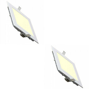 LED Downlight Slim 2 Pack - Inbouw Vierkant 12W Warm Wit 2700K LED Downlight Slim 2 Pack - Inbouw Vierkant 12W Warm Wit 2700K