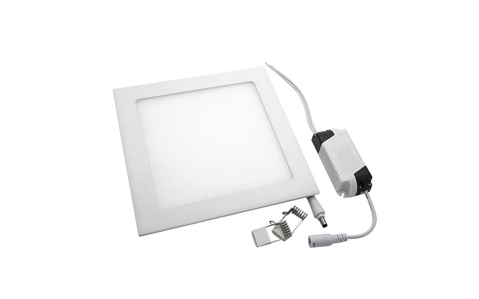 HLW LED LED Downlight Slim 2 Pack - Inbouw LED Downlight Vierkant 12W Warm Wit 2700K