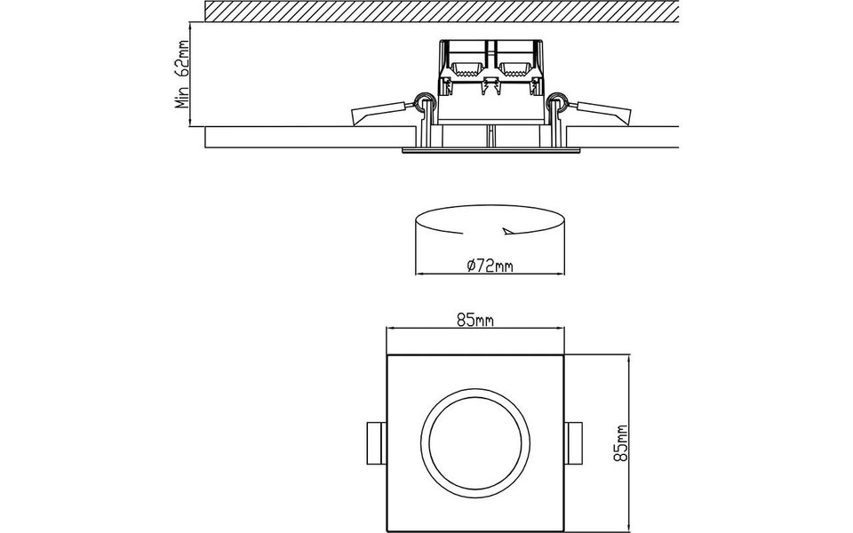 HLW LED LED Spot Inbouw LED Downlight 5W Dimbaar IP65 Waterdicht Warm Wit 2700K–3000K