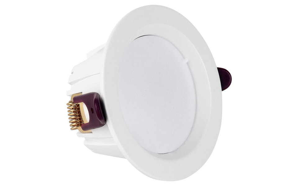 HLW LED LED Downlight Lanar 7W - Dimbaar Inbouw LED Lamp Neutraal Wit 4000K, Mat Wit Aluminium Ø98mm