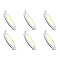 LED Downlight Slim 6 Pack - Inbouw Rond 15W LED Lamp Warm Wit 2700K