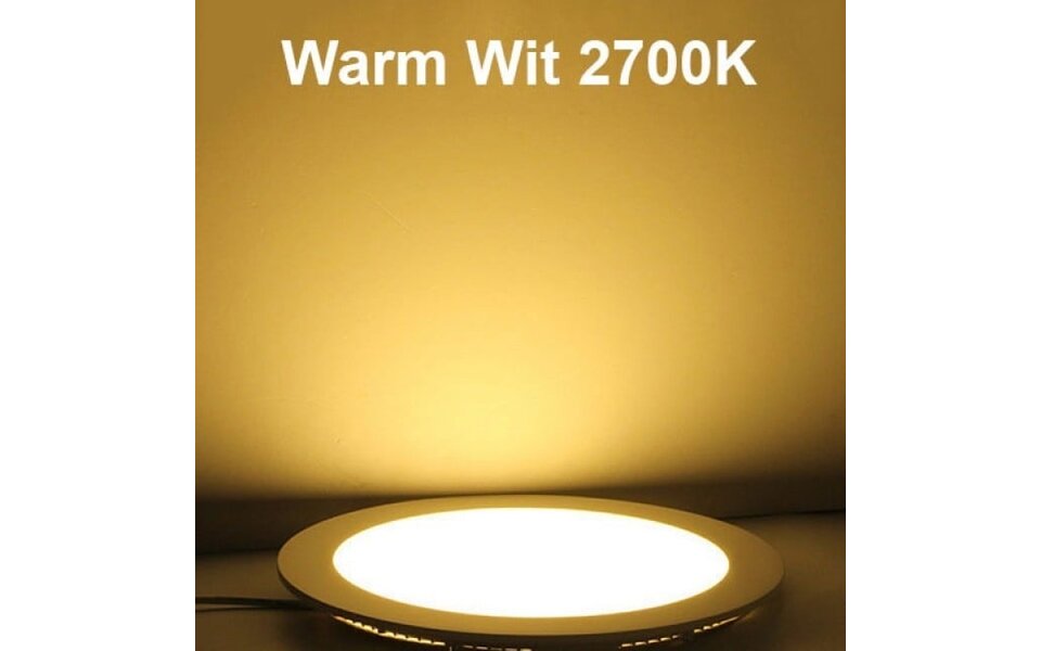 HLW LED LED Downlight Slim 6 Pack - Inbouw Rond 15W LED Lamp Warm Wit 2700K