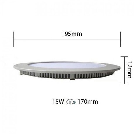 HLW LED LED Downlight Slim 6 Pack - Inbouw Rond 15W LED Lamp Warm Wit 2700K