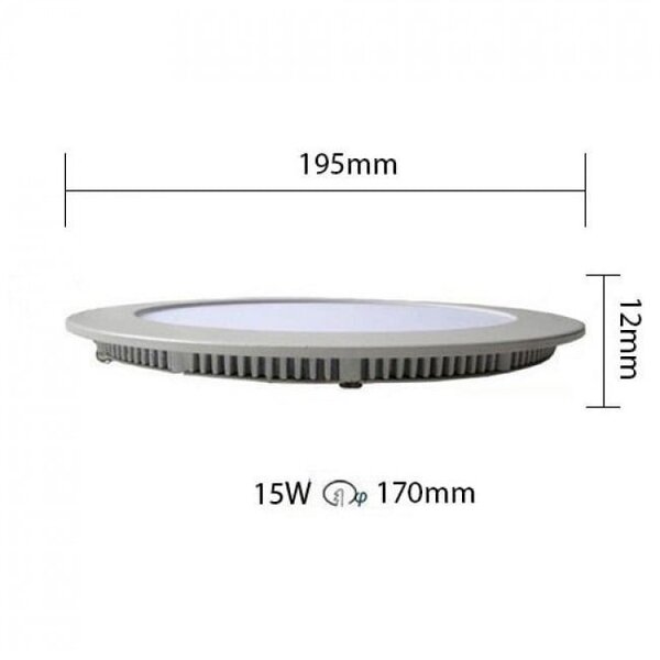 HLW LED LED Downlight Slim 6 Pack - Inbouw Rond 15W LED Lamp Warm Wit 2700K