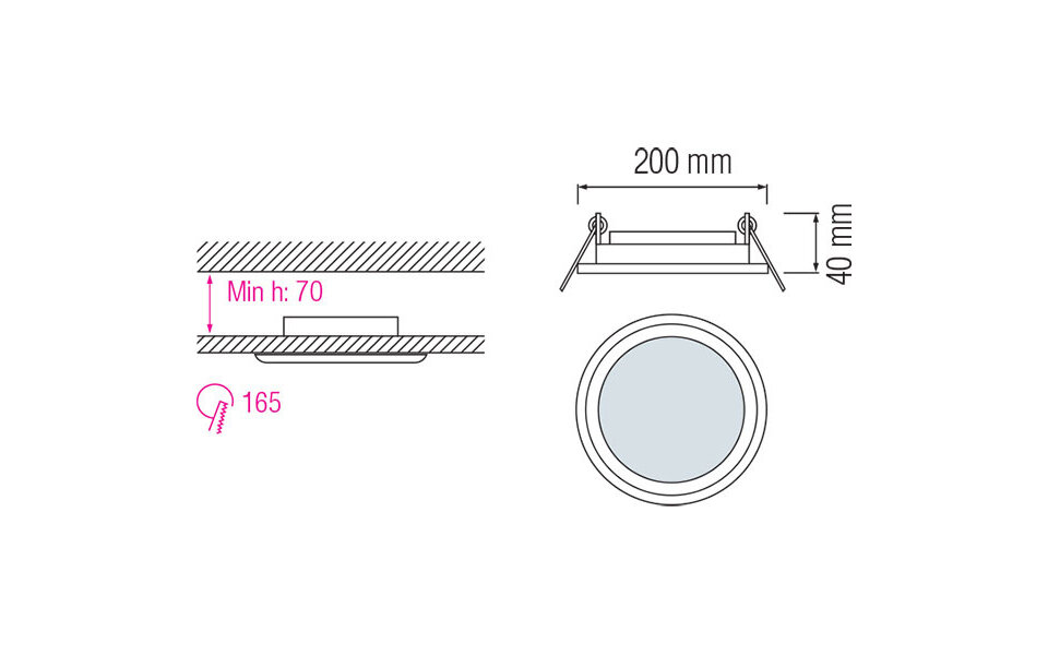 HLW LED Inbouw LED Downlight Slim 15W - Warm Wit 2700K–3000K, Ø200mm, Mat Wit Glas