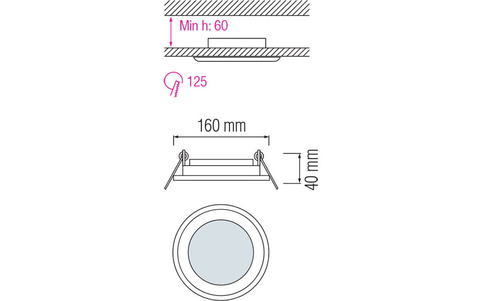 HLW LED LED Downlight Slim 12W - Inbouw Rond LED Lamp Koud Wit 6400K - Ø160mm Mat Wit Glas