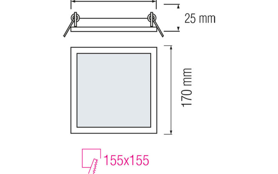 HLW LED LED Downlight Slim 2 Pack - Inbouw LED Downlight 12W Koud Wit 6000K Vierkant