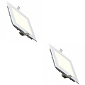 LED Downlight Slim 2 Pack - Inbouw LED Downlight 3W Natuurlijk Wit 4200K Mat Wit Aluminium