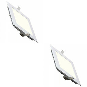 LED Downlight Slim 2 Pack - Inbouw Vierkant 3W Natuurlijk Wit LED Downlight Slim 2 Pack - Inbouw Vierkant 3W Natuurlijk Wit