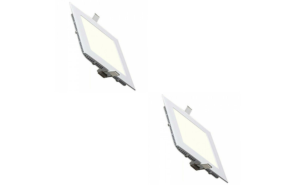 HLW LED LED Downlight Slim 2 Pack - Inbouw LED Downlight 3W Natuurlijk Wit 4200K Mat Wit Aluminium