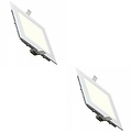 LED Downlight Slim 2 Pack - Inbouw LED Downlight Vierkant 6W Natuurlijk Wit 4200K
