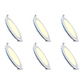LED Downlight Slim 6 Pack - Inbouw 9W LED Lamp Warm Wit 2700K - Mat Wit Aluminium