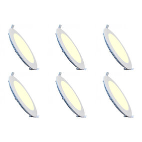 LED Downlight Slim 6 Pack 9W - Warm Wit 2700K Inbouw LED Lamp