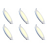 HLW LED LED Downlight Slim 6 Pack - Inbouw 9W LED Lamp Warm Wit 2700K - Mat Wit Aluminium