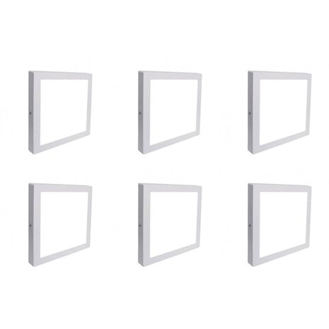 HLW LED LED Downlight 6 Pack - Opbouw LED Downlight 12W Koud Wit 6000K Mat Wit Aluminium HLW LED LED Downlight 6 Pack - Opbouw LED Downlight 12W Koud Wit 6000K Mat Wit Aluminium