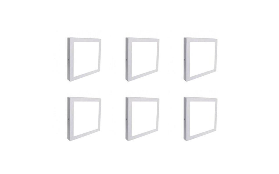 HLW LED LED Downlight 6 Pack - Opbouw LED Downlight 12W Koud Wit 6000K Mat Wit Aluminium