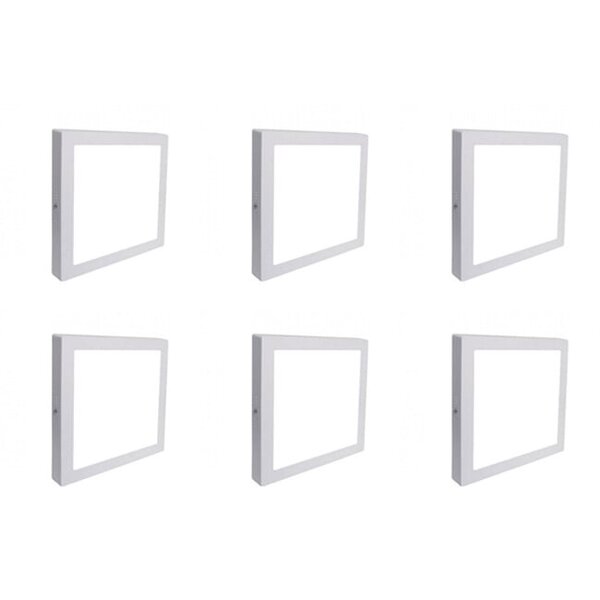 HLW LED LED Downlight 6 Pack - Opbouw LED Downlight 12W Koud Wit 6000K Mat Wit Aluminium HLW LED LED Downlight 6 Pack - Opbouw LED Downlight 12W Koud Wit 6000K Mat Wit Aluminium