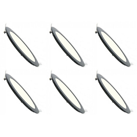 HLW LED LED Downlight Slim 6 Pack - 6W Dimbaar Inbouw LED Lamp Rond Ø120mm