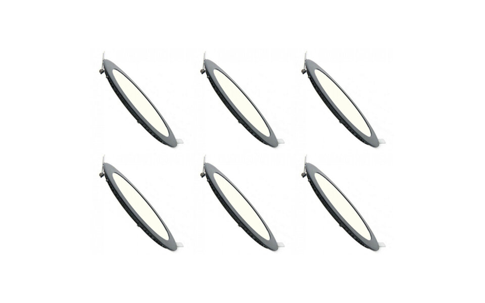 HLW LED LED Downlight Slim 6 Pack - 6W Dimbaar Inbouw LED Lamp Rond Ø120mm HLW LED LED Downlight Slim 6 Pack - 6W Dimbaar Inbouw LED Lamp Rond Ø120mm