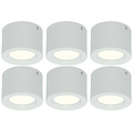 LED Downlight 6 Pack - Opbouw Rond Hoog 5W LED Lamp Natuurlijk Wit 4200K Ø105mm