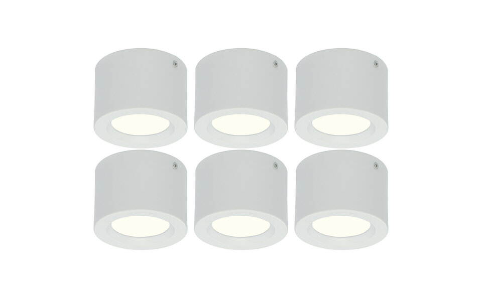 HLW LED LED Downlight 6 Pack - Opbouw Rond Hoog 5W LED Lamp Natuurlijk Wit 4200K Ø105mm