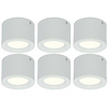 HLW LED LED Downlight 6 Pack - Opbouw Rond Hoog 5W LED Lamp Natuurlijk Wit 4200K Ø105mm HLW LED LED Downlight 6 Pack - Opbouw Rond Hoog 5W LED Lamp Natuurlijk Wit 4200K Ø105mm