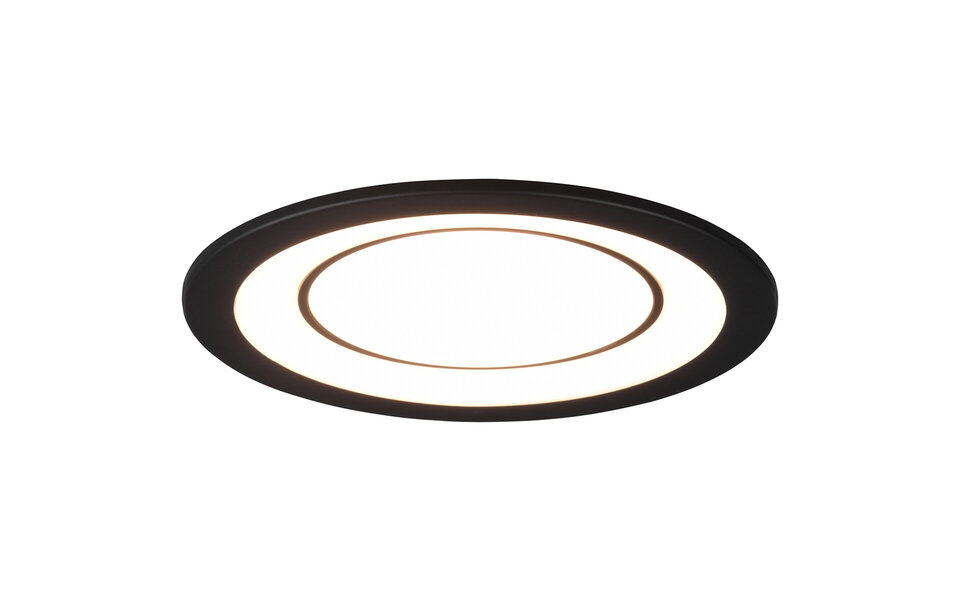 HLW LED LED Spot Inbouw LED Downlight 10W - Warm Wit 2700K–3000K - Mat Zwart Ø140mm