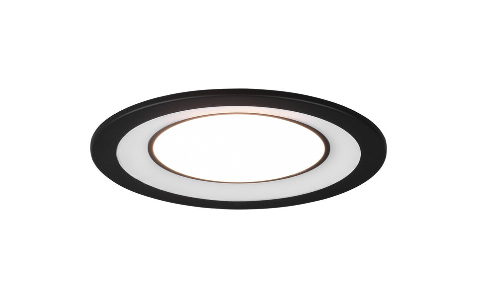 HLW LED LED Spot Inbouw LED Downlight 10W - Warm Wit 2700K–3000K - Mat Zwart Ø140mm