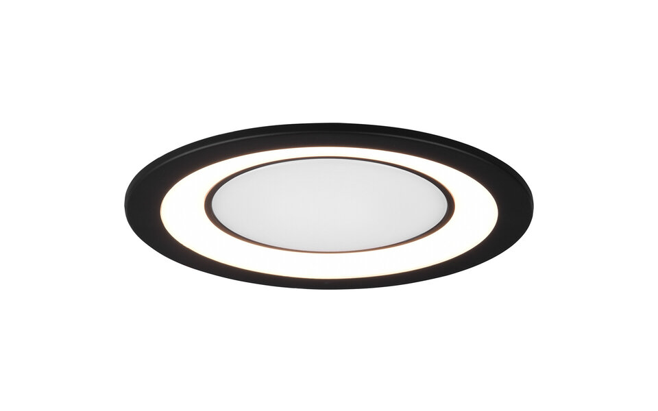 HLW LED LED Spot Inbouw LED Downlight 10W - Warm Wit 2700K–3000K - Mat Zwart Ø140mm