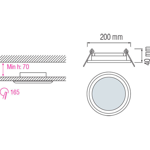 HLW LED LED Downlight Slim 15W - Inbouw Rond Ø200mm met Natuurlijk Wit Licht