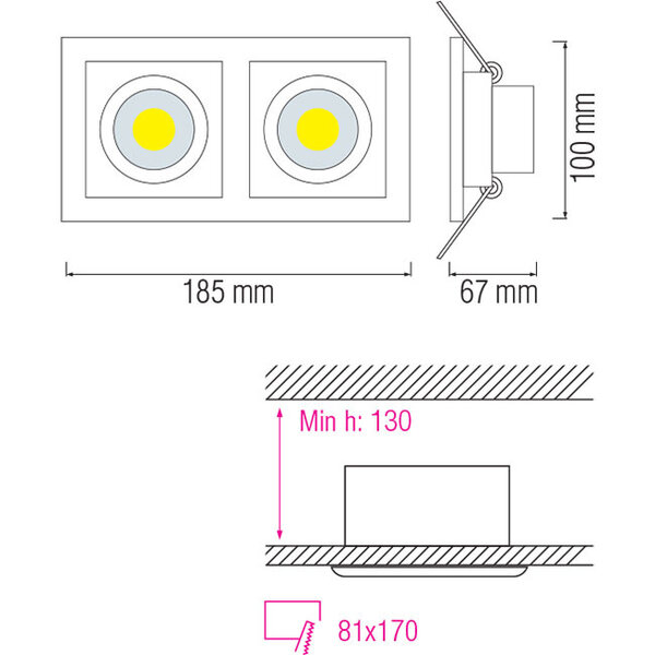 HLW LED Inbouw LED Spot 16W Warm Wit 2700K - Beam Angle Verstelbaar, Mat Wit Aluminium HLW LED Inbouw LED Spot 16W Warm Wit 2700K - Beam Angle Verstelbaar, Mat Wit Aluminium