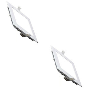 LED Downlight Slim 2 Pack - Inbouw Vierkant 3W Koud Wit 6000K LED Downlight Slim 2 Pack - Inbouw Vierkant 3W Koud Wit 6000K