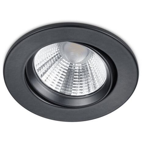 HLW LED Dimbare LED Spot Inbouw LED Downlight 5W Warm Wit 2700K–3000K Mat Zwart