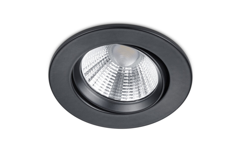 HLW LED Dimbare LED Spot Inbouw LED Downlight 5W Warm Wit 2700K–3000K Mat Zwart