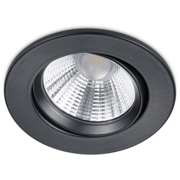HLW LED Dimbare LED Spot Inbouw LED Downlight 5W Warm Wit 2700K–3000K Mat Zwart